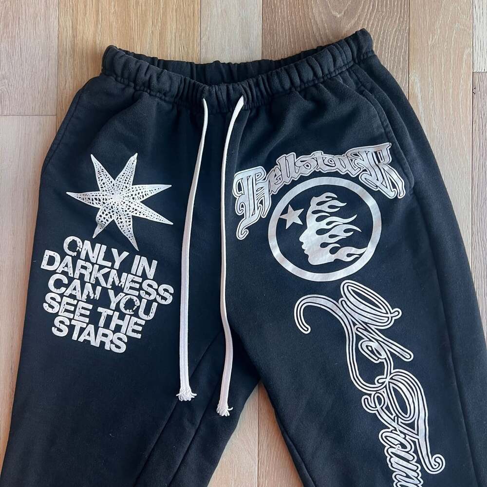 Hellstar Only In Darkness Flared Sweatpants Size L Black Made In Los Angeles USA